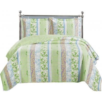 Royal Hotel Hayley Oversized Coverlet Set, Luxury Printed Design Quilt, Bedspread Set - Filled Quilts - Fits Pillow top Mattresses - 3PC Set - King/California King Size